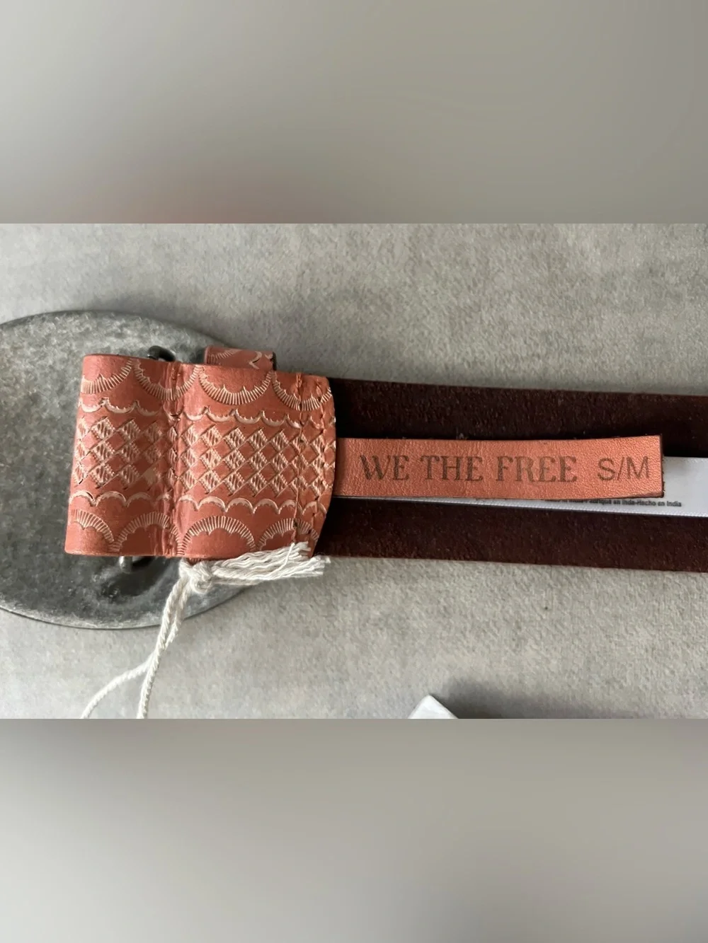 Free People Duke Concho Belt in Peachie Pie Size S/M NWT